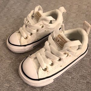 CONVERSE - Toddler Girl White Gold Star Size 5